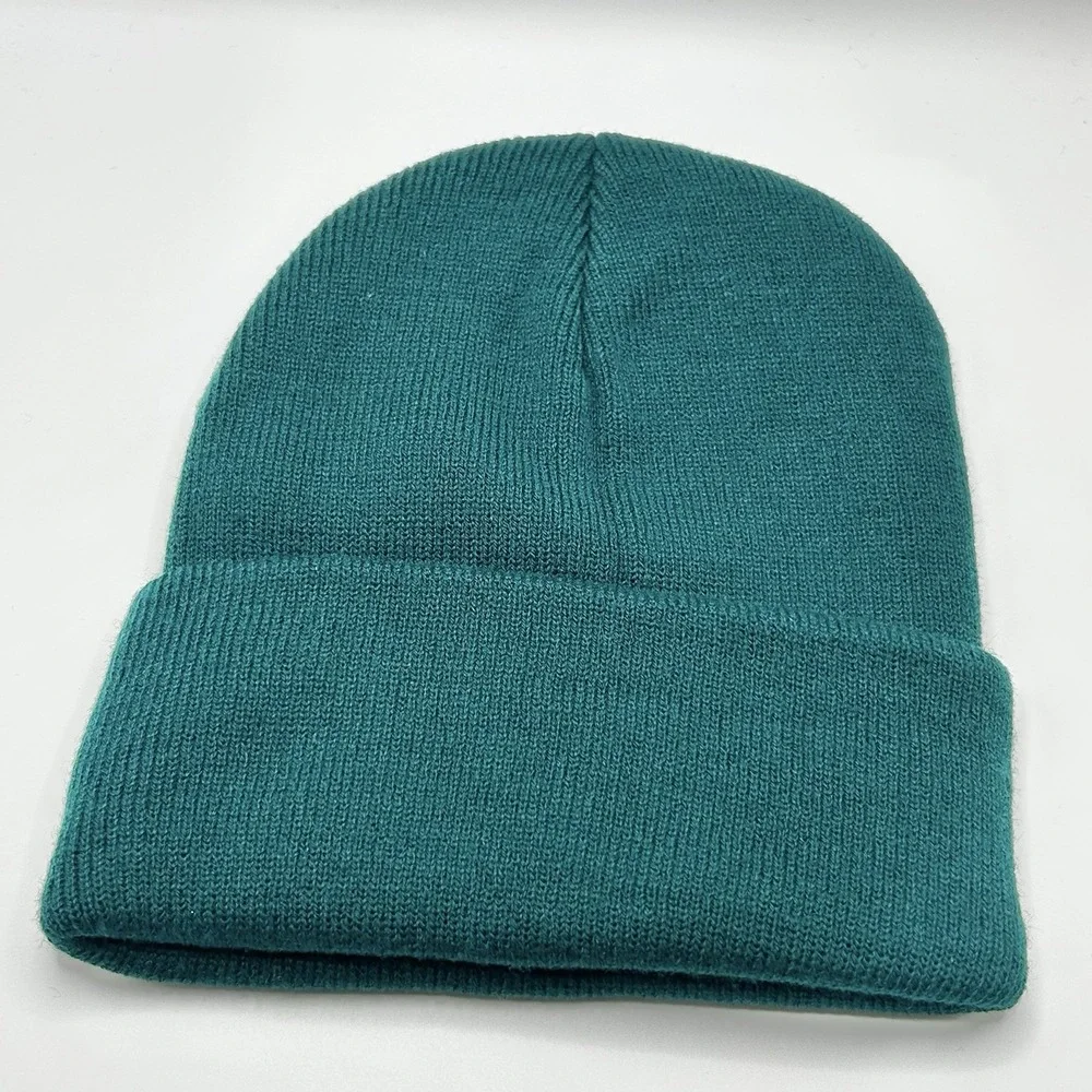 Highland Cow Cattle Cartoon Animal Beanie Hat Cap Knit Cuff Green Outdoors